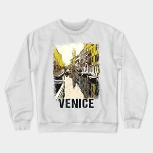 Venice City Streets Vintage Travel Poster Series grunge edition 03 Crewneck Sweatshirt